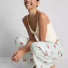 Calças de pijama de algodão estampadas