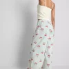 Calças de pijama de algodão estampadas