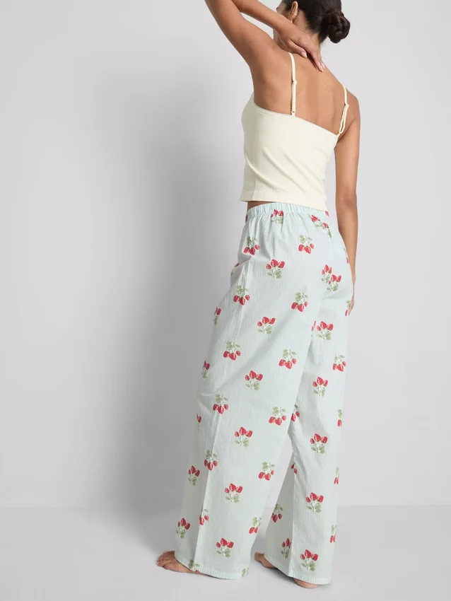 Calças de pijama de algodão estampadas