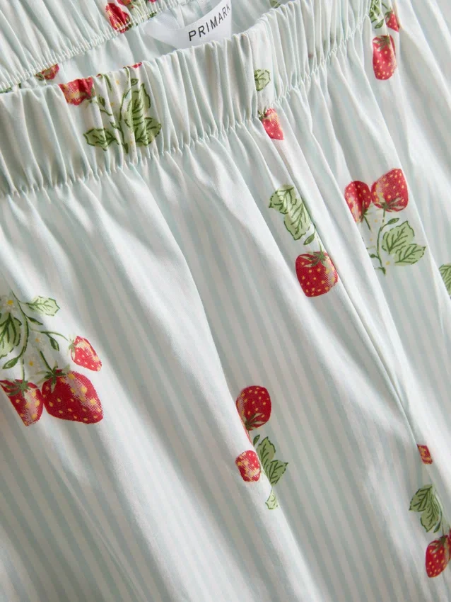 Calças de pijama de algodão estampadas