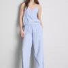 Calças de pijama em algodão às riscas, estilo Oxford
