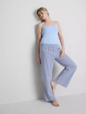Calças de pijama em algodão xadrez