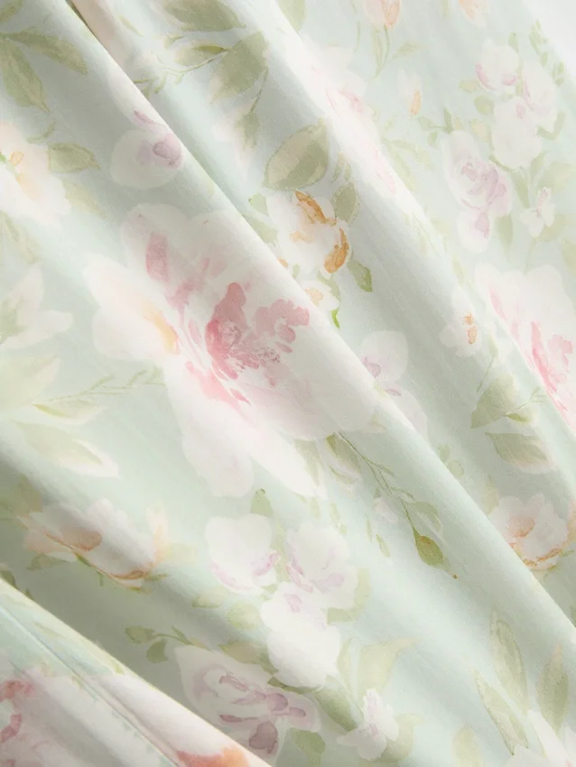Calças de pijama florais de perna larga