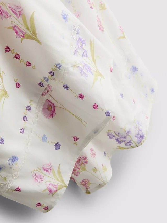 Calças de pijama florais de perna larga