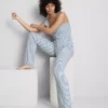 Calças de pijama às riscas com canelado «Love to Lounge»