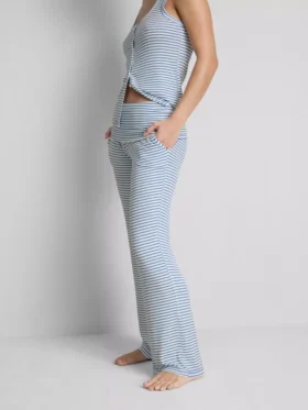 Calças de pijama às riscas com canelado «Love to Lounge»