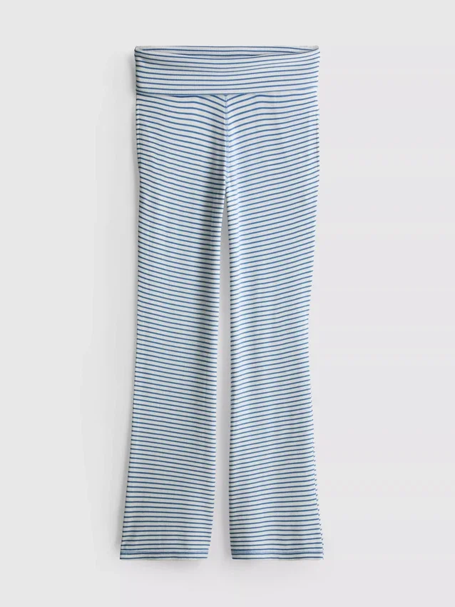Calças de pijama às riscas com canelado «Love to Lounge»