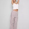 Calças de pijama às riscas em algodão