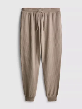 Calças de pijama às riscas texturizadas
