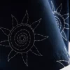 Calções de banho bordados com motivo solar