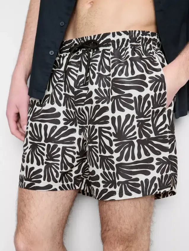 Calções de banho com estampado abstrato