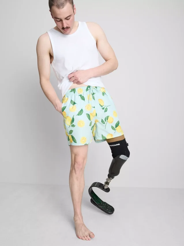 Calções de banho com estampado de limão