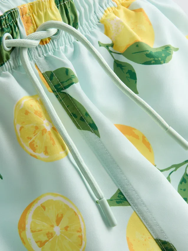 Calções de banho com estampado de limão