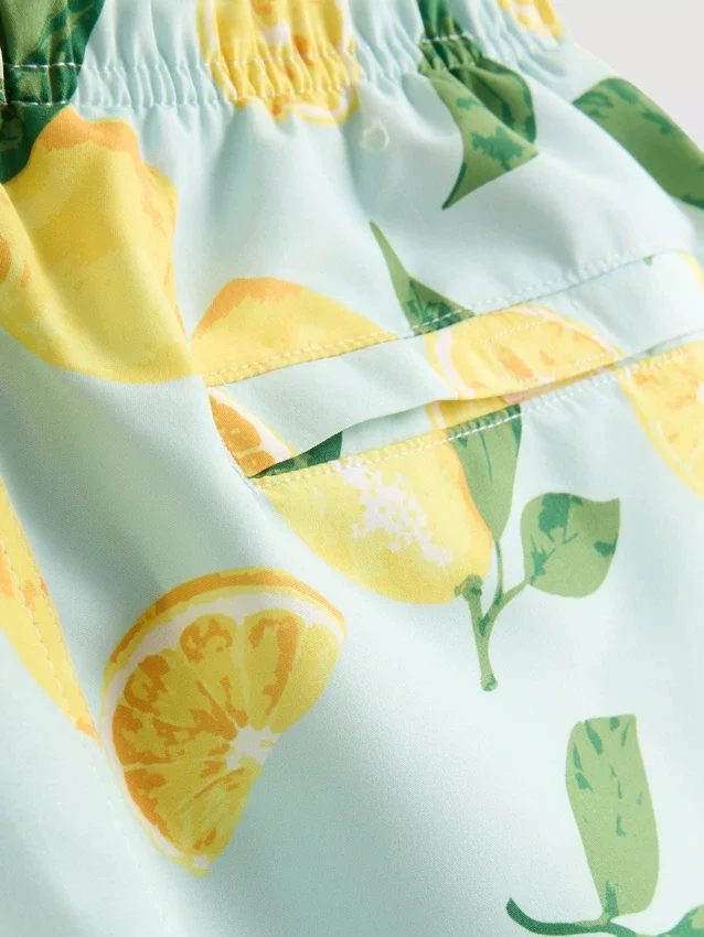 Calções de banho com estampado de limão
