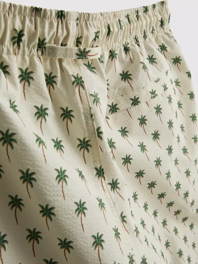 Calções de banho com textura de palmeiras