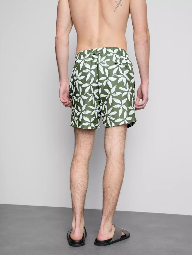 Calções de banho florais com cordão
