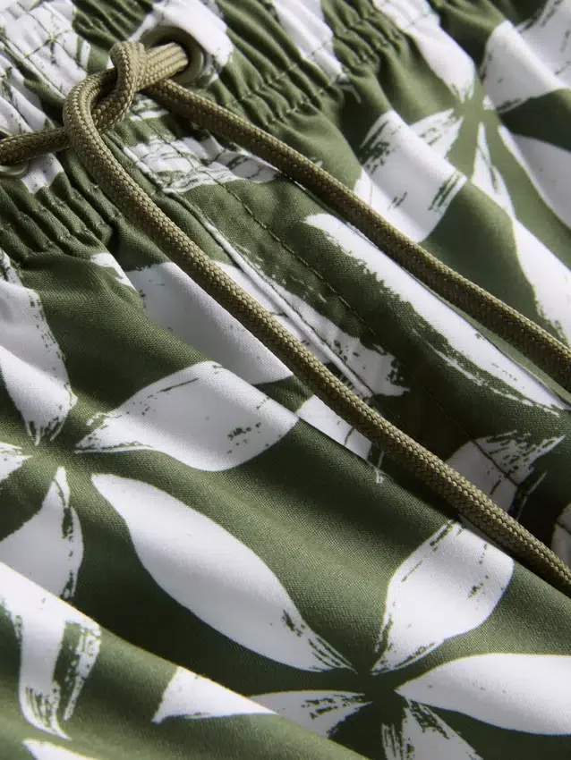 Calções de banho florais com cordão