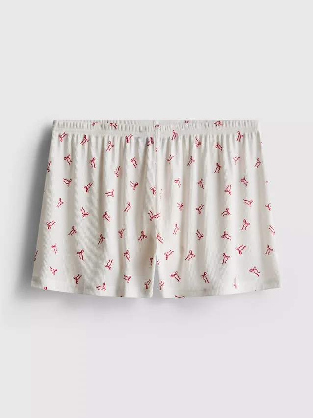 Calções de pijama com canelado estampado