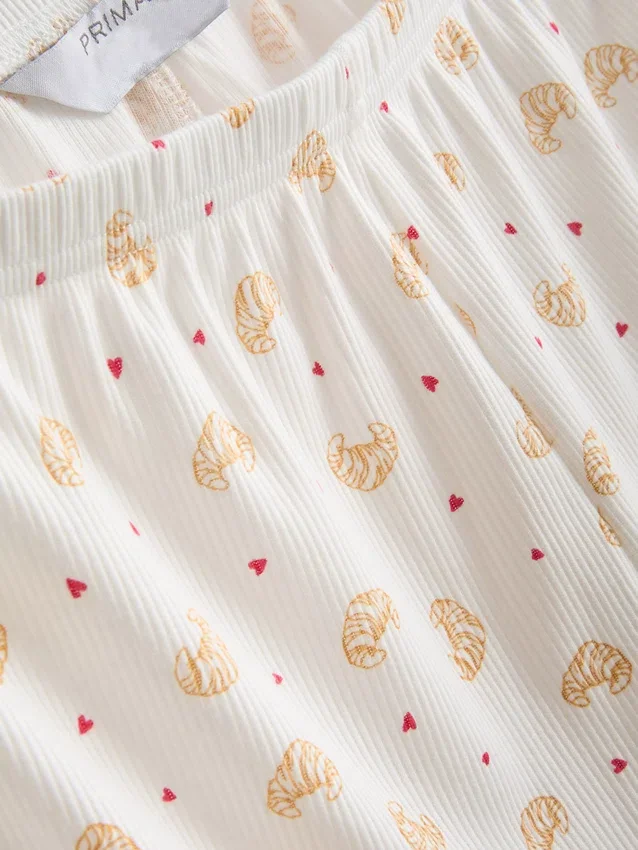 Calções de pijama com canelado estampado