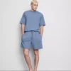 Calções de pijama com cordão texturizados