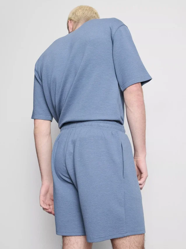 Calções de pijama com cordão texturizados