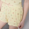 Calções de pijama com estampado floral em malha canelada