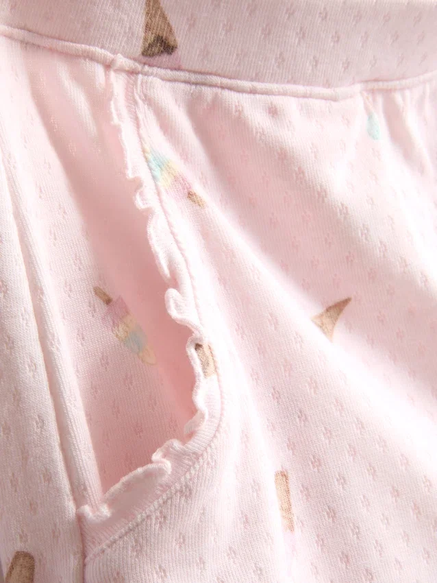 Calções de pijama com folhos «Love to Lounge» com padrão de gelados