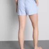 Calções de pijama em algodão às riscas, estilo Oxford