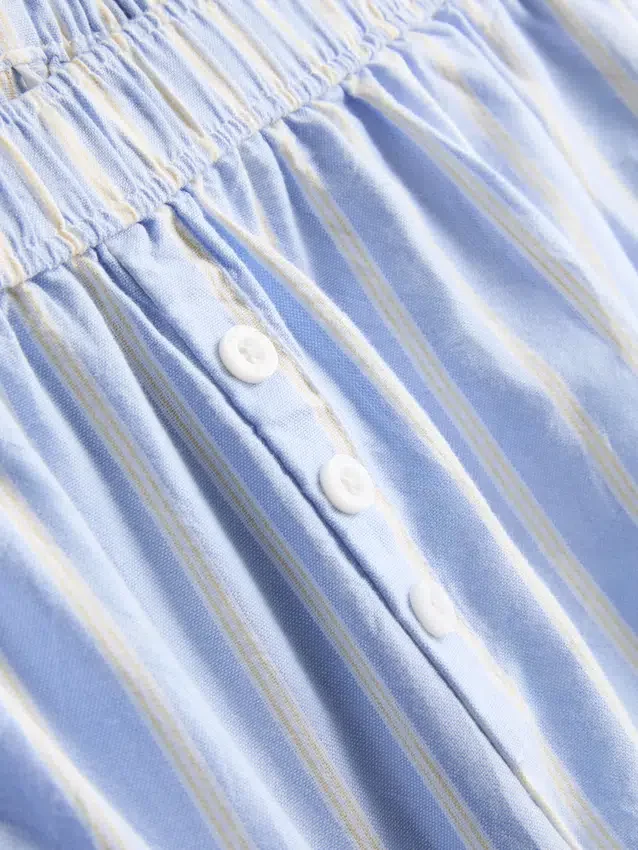 Calções de pijama em algodão às riscas, estilo Oxford