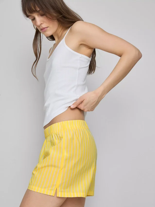 Calções de pijama em algodão tecido