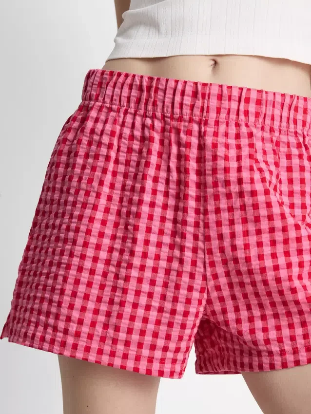 Calções de pijama em algodão tecido