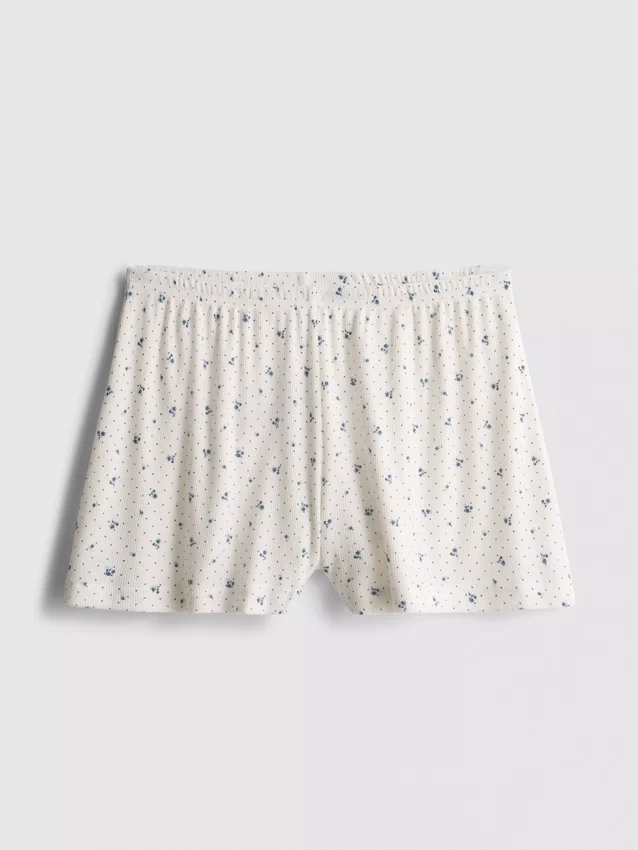 Calções de pijama em malha canelada