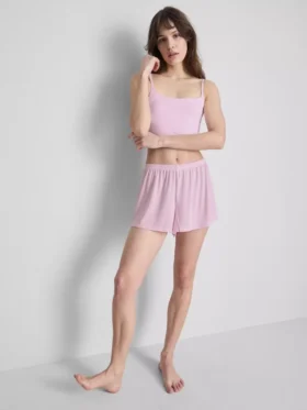 Calções de pijama em ponto de rede