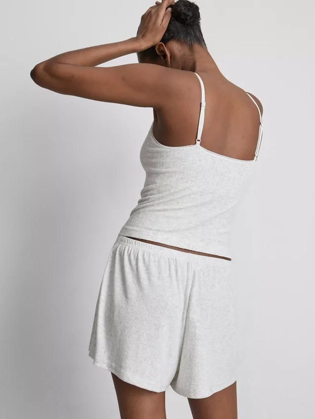 Calções de pijama em ponto de rede