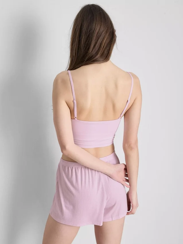 Calções de pijama em ponto de rede