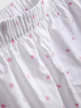 Calções de pijama em tecido de algodão