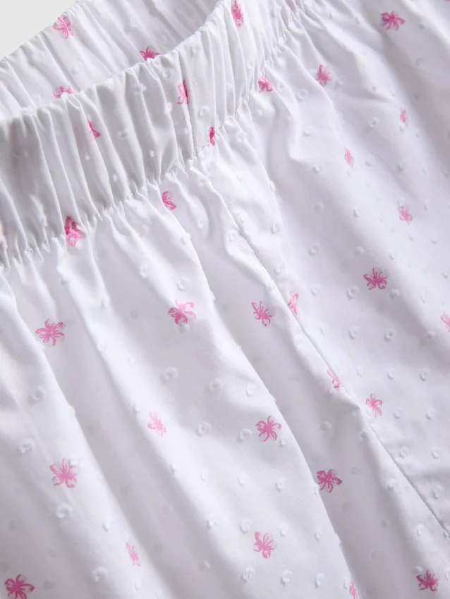 Calções de pijama em tecido de algodão