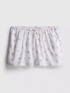 Calções de pijama florais em algodão Dobby