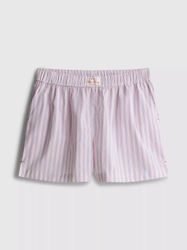 Calções de pijama às riscas em algodão, estilo «room service»