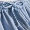 Calções jogger em ganga de algodão