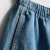 Calções jogger em ganga de algodão