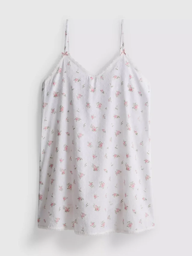 Camisa de algodão com padrão floral em tecido dobby