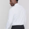 Camisa de botões elástica de corte justo