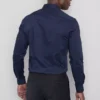 Camisa de botões elástica de corte justo