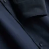 Camisa de botões elástica de corte justo