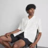 Camisa de calção de manga curta em algodão bordado da The Edit