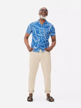 Camisa de crepe estampada
