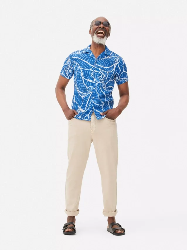 Camisa de crepe estampada