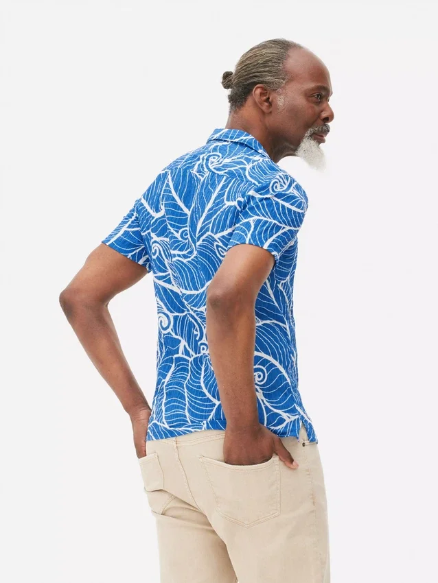 Camisa de crepe estampada