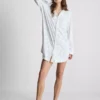 Camisa de dormir larga estilo «boyfriend» com estampado
